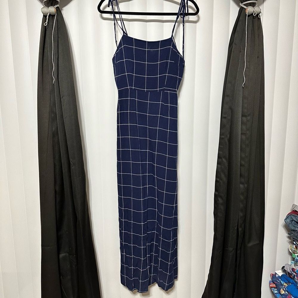 Forever 21 Contemporary blue/white checkered maxi